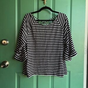 A.N.A XL black and white stripe top